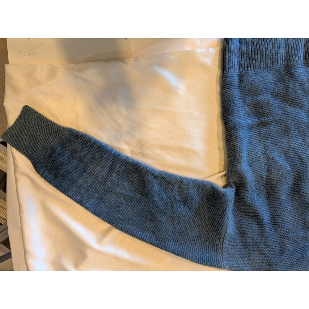 Alex Mill Nico Cardigan 100% Cashmere Light Indigo Hand Dyed Blue Sweater Medium - Picture 7 of 10